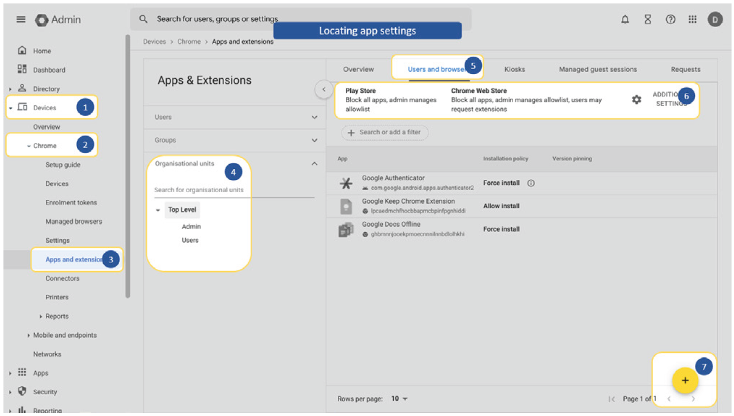 Locating app settings