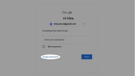 Select Forgot password?
