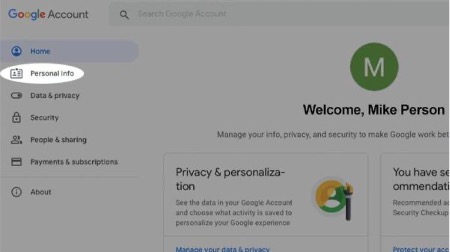 Select Personal info