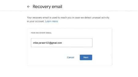 Select the pencil icon. A prompt will open where you can add or update your recovery email.
