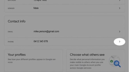 To change your phone number, go back to Personal info and select Phone.