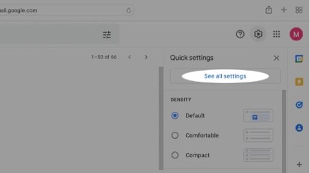  From your email account, select the Settings icon and select See all settings.