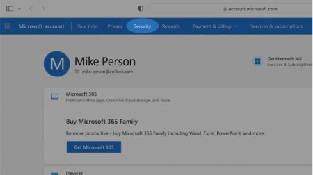 2. Select Security in the top menu bar. You may have to re-enter your password again to verify you can make changes to sensitive information.