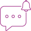 A speech bubble with a notification bell