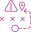 Warning sign and direction arrow